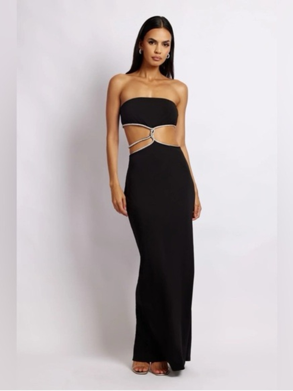 NWT MESHKI Billie Strapless Maxi Dress in Black Size M